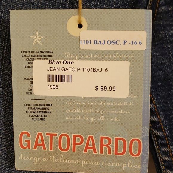 Jean Gato blue one, Gatopardo jeans NWT. - Picture 3 of 15